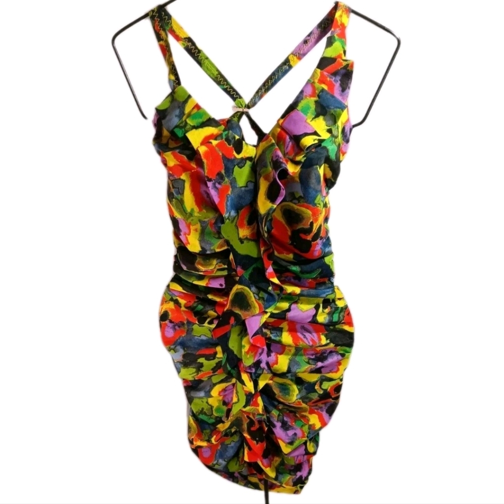 Rachel Roy Multicolor Ruffle Front Dress Size Size 4